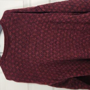 Vintage Liz Claiborne Crazy Horse Men's Maroon Crewneck Sweater